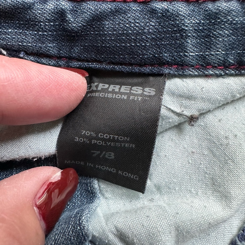 Vintage Y2K Express Blue Jeans with Red Stitching - Picture 4 of 7